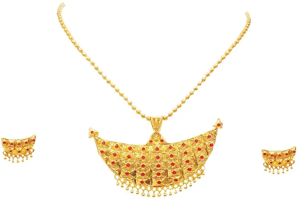 Assamese_Traditional_Gold_Plated_Red_Stone_Joonbiri_Chain_Jewellery_Set_For_Women